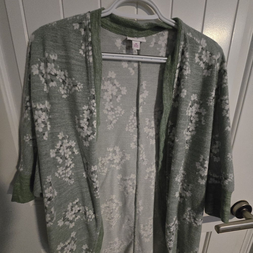 LuLaRoe Green Floral Women's Cardigan